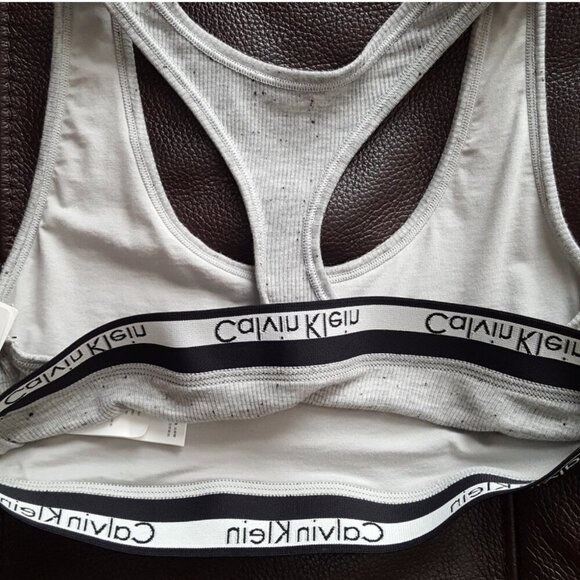 Gray and Black Calvin Klein Sports Bra - Picture 7 of 11